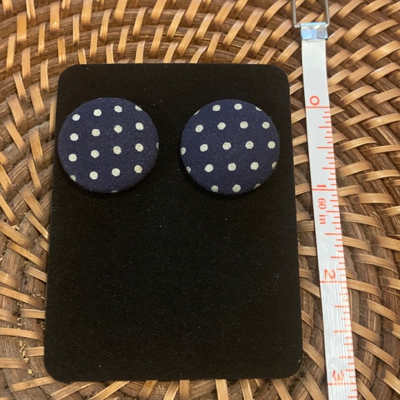 🐝 2 for $10🐝 Blue Polka Dot Earrings - Picture 2 of 4